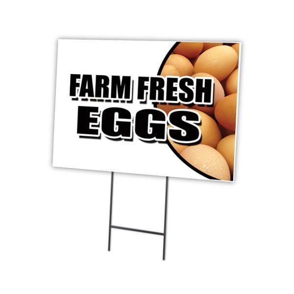 Signmission Farm Fresh Eggs Yard Sign & Stake outdoor plastic coroplast window, C-1824 Farm Fresh Eggs C-1824 Farm Fresh Eggs - main